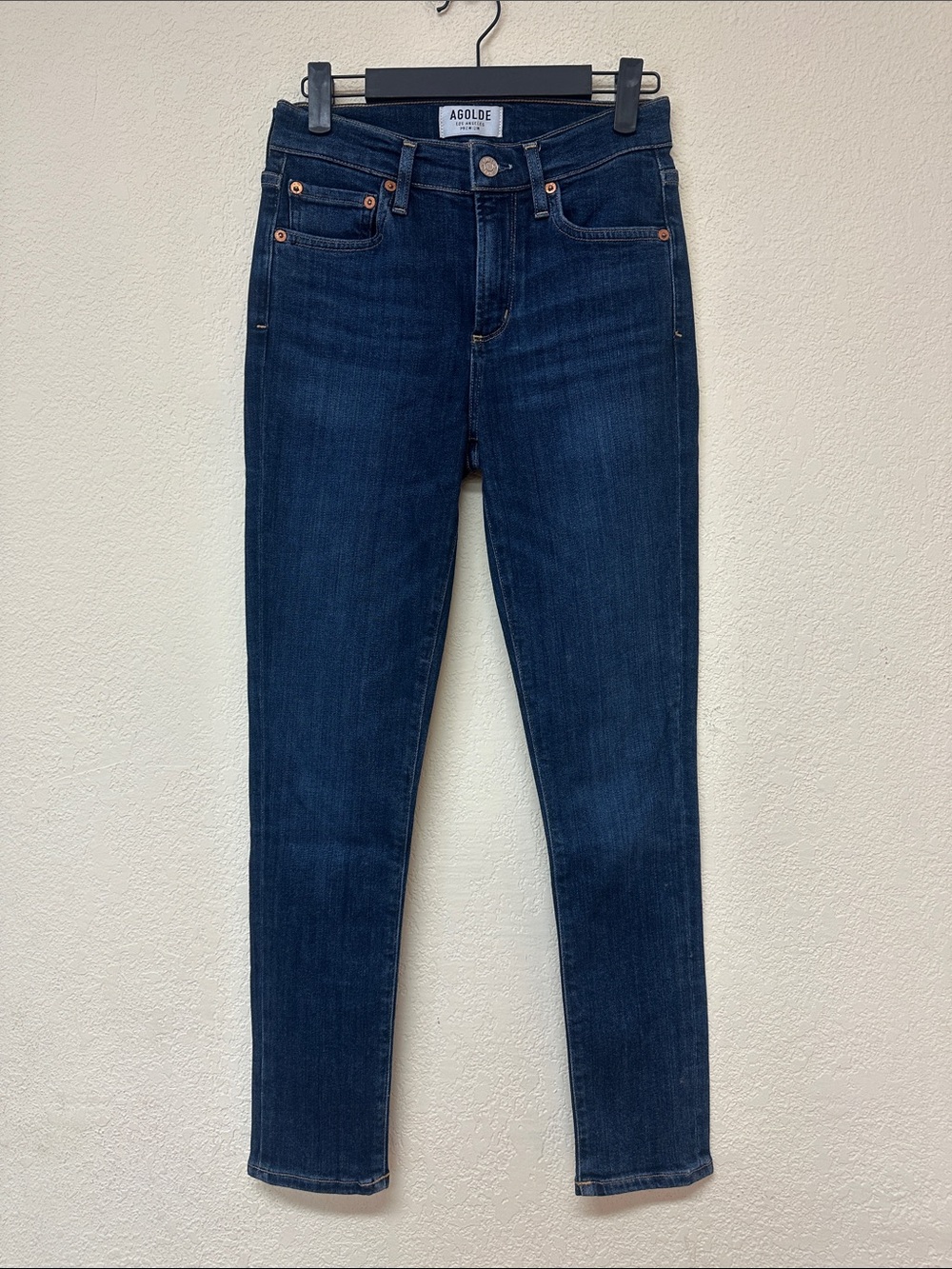 AGOLDE High-Rise Skinny Jeans in Dark Blue size 24